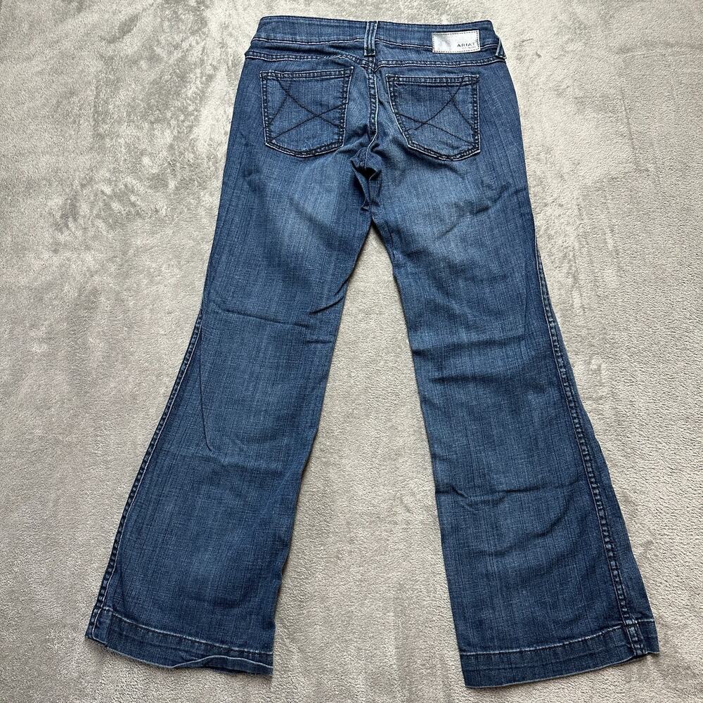 Ariat Denim Trouser Y2K Jeans Flared Womens 27S 27x30 Dark Wash Mid Rise EUC - Picture 9 of 9